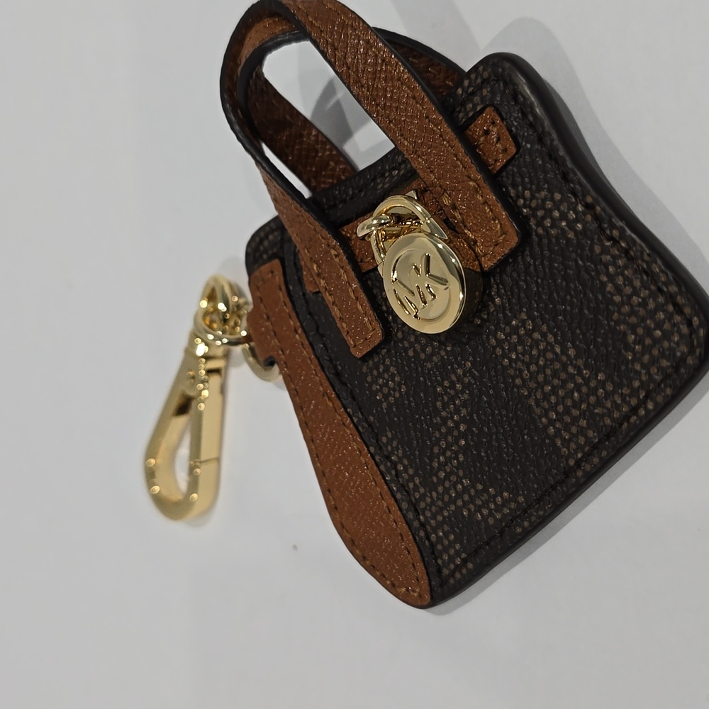 NEW ✅ Michael Kors "Hamilton" Bag Logo Design Keychain FOB Charm Leather
